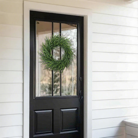 MDSTBN 24 Inch Pine Wreath Christmas Wreaths for Front Door, Real Touch Pine Wreath Large Artificial Green Wreaths for Walls Windows Porches Farmhouse Indoor Outdoor Home Decor MDSTBN