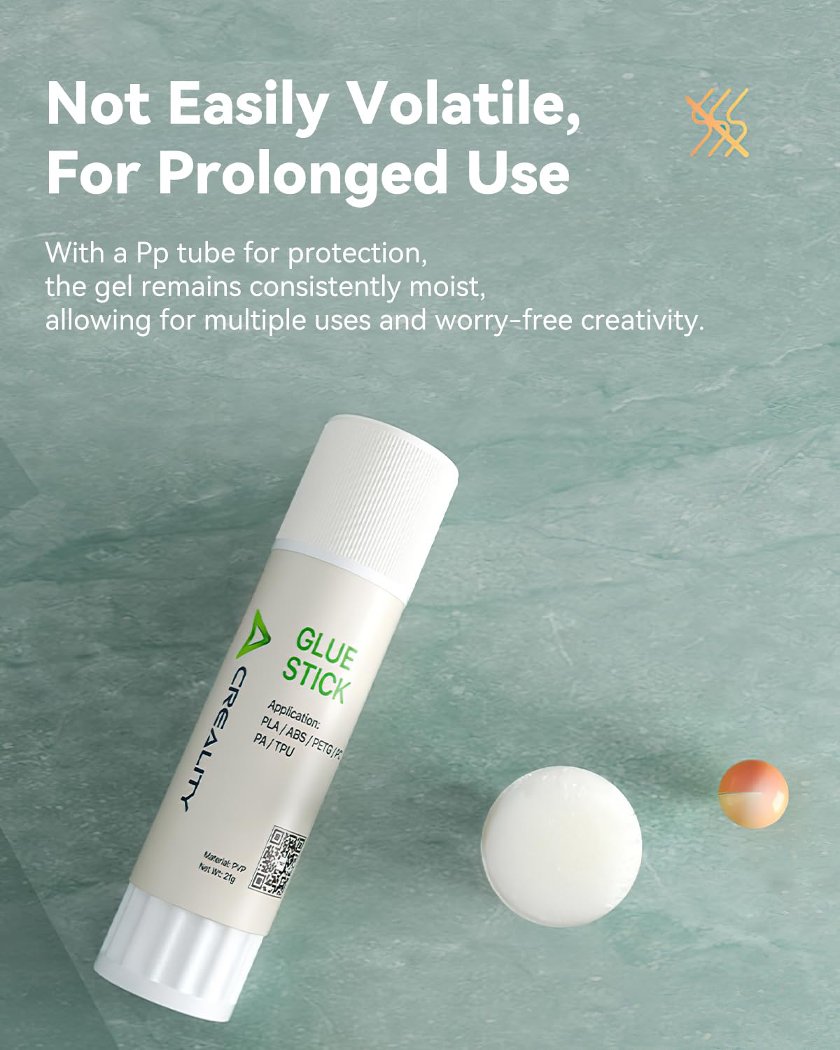 Creality Official 3D Printer Adhesive Glue, Enhanced Adhesion Reduces Warping for Filament on Build Plate, Easy to Clean and Safe PVP Solid 3D Printer Glue Stick for PLA/ABS/PETG/PC/PA/TPU, 2 Pack Creality