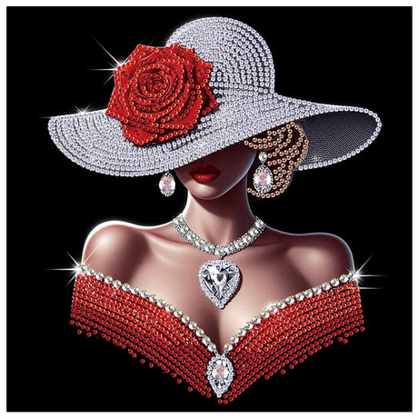 Elegant Woman Diamond Art Kits for Adults – 5D Special Shape Diamond Painting Kit for Beginners – DIY Rhinestone Diamond Art Painting for Home Wall Decor Gift – 11.8 x 11.8 inch antor