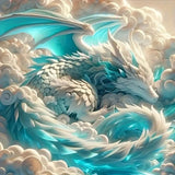 Dragon Diamond Art Kits for Adults,Full Round Drill Diamond Painting Kits for Beginners Sleeping Cloud Dragon,5D DIY Gem Art and Crafts Paint by Diamonds Sky Lord,Home Wall Decor 11.8X11.8Inch SJDIYSTORE