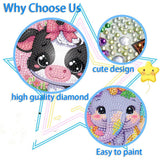 AOSGEDY 4 Pieces Cartoon Diamond Art Kits for Adults, Cute Animals DIY Diamond Art Painting for Adults Beginner, Mosaic Kits 5D Full Round Drill Gem Art for Home Wall Decor Kids 6X6 inch AOSGEDY
