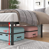 ALDRICH Heavy Duty 18 Inch Black Metal King Size Bed Frame with Noise-Free Assembly ALDRICH