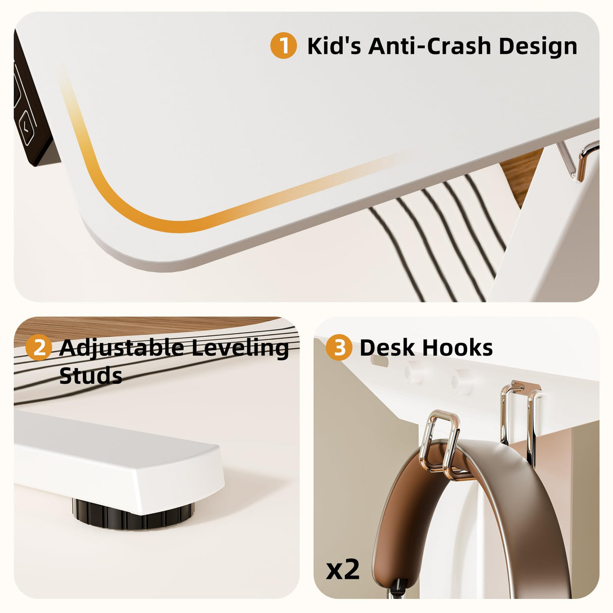 ERGOMAKER Electric Standing Desk, 31.5" x 23.6" Height Adjustable Sit Stand Desk with Splice Board for Home Office, Computer Desk Memory Preset (White Frame, White Desktop) ERGOMAKER