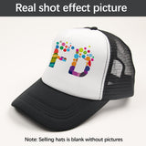 OKBA Sublimation Blank Baseball Cap Polyester Mesh Black Trucker Hat Adult (Black and White hat *10PCS) OKBA