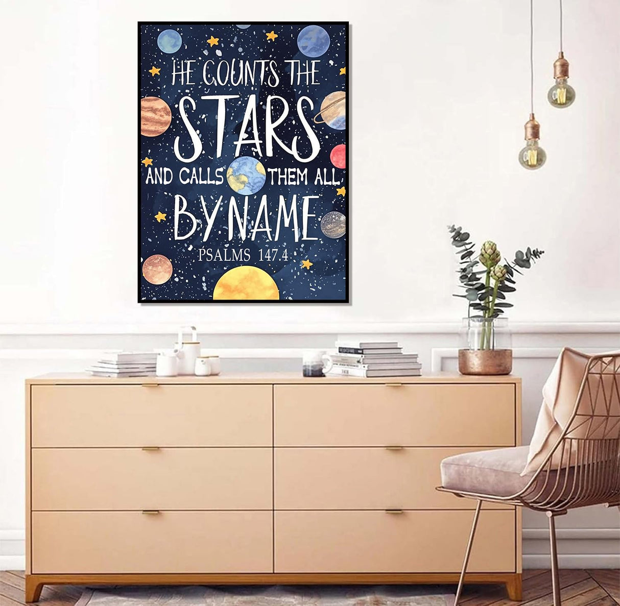 5D Diamond Art Kits for Adults, Psalms Diamond Painting for Beginners, Space DIY Diamonds Gem Art for Decorating Home Walls and Holiday Gifts 12×16 Inch Generic