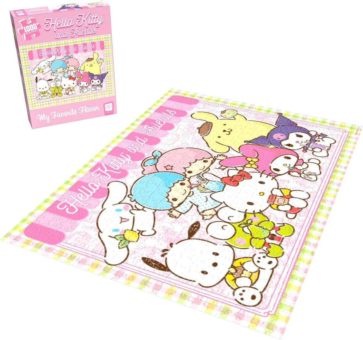 Hello Kitty® and Friends My Favorite Flavor 1000 Piece Jigsaw Puzzle | Collectible Puzzle Artwork Featuring Hello Kitty, Cinnamoroll, Keroppi | Officially-Licensed Hello Kitty Puzzle & Merchandise USAOPOLY