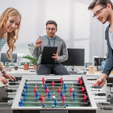 Goplus 48'' Foosball Table, Wooden Soccer Games Table w/ 2 Footballs, Score Keepers, Indoor Home, Game Room, Arcade Competition Sized Football Table for Adult Kids Youth (Black) Goplus