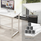 Natwind Two Person Desk with Storage Shelves, 92.5" Double Computer Desk with PC case Stand for Home Office, Home Craft Table Workstation, Heat Press Table, Long Gaming Desk,White Natwind