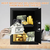 3.0 Cuft Large Fire proof Safes for Home Use, Digital Personal Security Safe Box with Programmable Keypad and Spare Keys, Fireproof Document Safe for Money Firearms Medicine Valuables VIDXCVIT