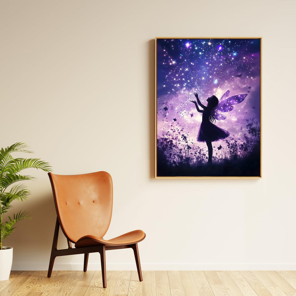 Angel Diamond Art Kits for Adults Beginners, Fairy Diamond Painting Kits for Adults, DIY 5D Purple Diamond Painting with Round Gem Art Kits for Gift Home Wall Decor 12x16 Inch PRASIO