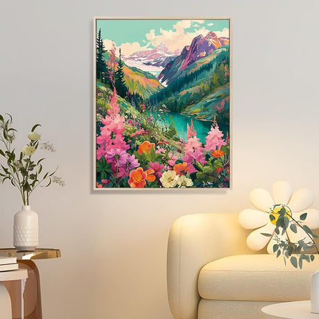 Amphol Paint by Number Kits for Adults, DIY Acrylic Mountains Landscape Adult Paint by Number Kits for Beginner, Watercolor Painting by Number Kit for Home Decor - 16“x20 Amphol