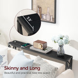 MAHANCRIS Sofa Table with Charging Station, 39.4” Console Table, Narrow Entryway Table, Slim Hallway Table, Retro Couch Table, for Entrance, Foyer, Living Room, Hallway, Black CTHB151E01 MAHANCRIS