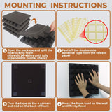 24 Pack-12 x 12 x 2 Inches Pyramid Designed Acoustic Foam Panels, Sound Proof Foam Panels Black, High Density and Fire Resistant Acoustic Panels, Sound Panels, Studio Foam for Wall and Ceiling SD SODOCT