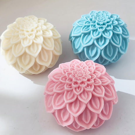 Lotus Ball Candle Mold Lotus Flower Mold Peony Mold Ball Mold Flower Resin Casting Mold Resin Making Molds Silicone Mold for Candle Home Decorate Mold Candle Making Mold 3D Animal Mold Clay Mold ESEENS