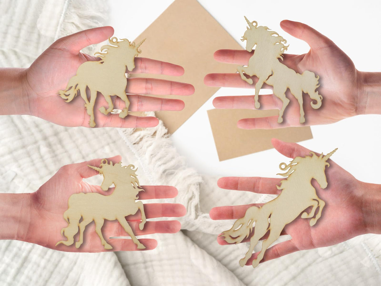 Summer-Ray 20 Wooden Unicorn Laser Cutout DIY Craft Home Decoration Art Embellishment Room Decoration Summer-Ray.com