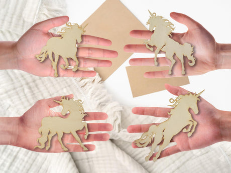 Summer-Ray 20 Wooden Unicorn Laser Cutout DIY Craft Home Decoration Art Embellishment Room Decoration Summer-Ray.com