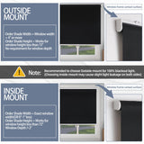 SHADEMOON Cordless Blackout Window Roller Shades, Pull Down Spring System Indoor Blinds, Room Darkening Waterproof UV Blocking Thermal Insulated Fabric for Home Office (Black, Width 29", Height 72") SHADEMOON