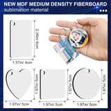 Bucherry 216 Pcs Double Sided Sublimation Keychain Heat Transfer DIY MDF Blank Keychains Blanks Bulk Sublimation Key Chains for Christmas Graduation Day Bucherry