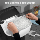Nugget Ice Makers Countertop with Soft Chewable Pellet Ice, 7 Mins Ice Making, 35.5Lbs/24Hrs, Pebble Ice Maker Machine with Self-Cleaning/Ice Basket/Ice Scoop for Home/Office/Bar, Black ZAFRO