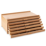 7 Elements 6 Drawer Wooden Artist Storage Supply Box for Pastels, Pencils, Pens, Markers, Brushes and Tools 7 Elements