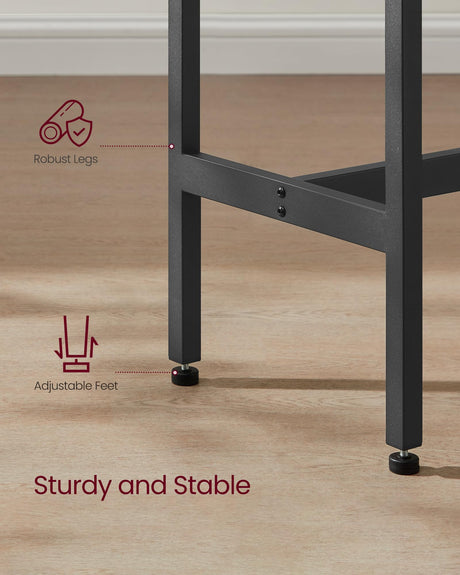 VASAGLE Bar Table, Narrow Long Bar Table, Kitchen Dining Table, High Pub Table, Sturdy Metal Frame, Industrial Design, 15.7 x 47.2 x 35.4 Inches, Ebony Black and Ink Black ULBT120B56 VASAGLE