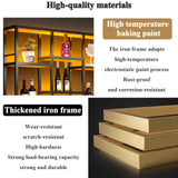 Upgrade Metal Wine Rack Wall Mounted With LED Light Modern,Bar Floating Wall Shelves Iron,Large Wall Mounted Wine Rack Metal For Bar Counter,Floating Shelf,Bar Shelves For Liquor Bottles For Kitchen(G LIHDNGXM