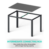 Gizoon Glass Dining Table Sets for 6, 7 Piece Kitchen Table and Chairs Set for 6 Person, PU Leather Modern Dining Room Sets for Home, Kitchen, Living Room Gizoon