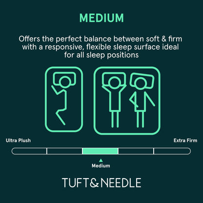 Tuft & Needle Original Hybrid Medium Cal King Mattress in a Box, Adaptive Foam, Pocketed Coils, Cooling Pressure Relief, 100 Night Trial, Fiberglass Free, CertiPUR-US, 10-Year Limited Warranty