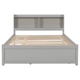 Harper & Bright Designs Full Size Bed Frame with Trundle, Full Size Platform Bed with Twin Trundle Under, Grey Harper & Bright Designs