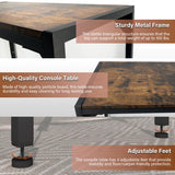 Tigerden Industrial 33" Narrow Console Table, Sofa Table for Entryway, Couch Table, Entrance Side Table for Hallway, Living Room, Foyer, Corridor, Bedroom, Rustic Brown and Black Tigerden