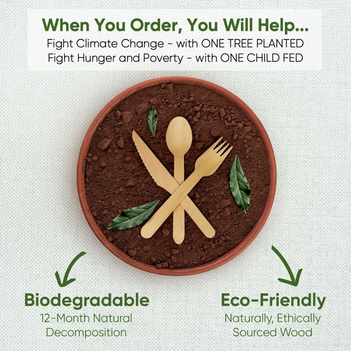 EcoPreps 100% Compostable Wooden Cutlery Set (360 PCS - 150 Forks, 125 Spoons, 85 Knives) Eco-Friendly, Natural, Biodegradable Disposable Utensils Set | Birch Wood Disposable Forks, Knives, and Spoons EcoPreps