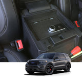 WASAI Center Console Gun Safe - Console Gun Vault Compatible with Ford Explorer 2020-2025, High Security Armrest Lock Box with Fingerprint Lock with Key WASAI