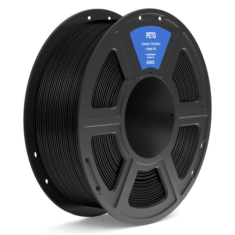 ELEGOO PETG Filament 1.75mm Black 1KG, 3D Printer Filament Dimensional Accuracy +/- 0.02 mm, 1kg Spool(2.2lbs) Fits for Most FDM 3D Printers ELEGOO