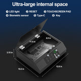 NIANPU Gun Safe for Handgun,Biometric Gun Safe for Pistols,Quick-Access Firearm Safety Fingerprint/Key Pad/Key Gun Lock Box for Home Bedside Nightstand Car NIANPU