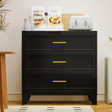 KAIFAM Metal Dresser, Black Small Dresser for Bedroom, 34.25" H Dressers & Chests of Drawers, 3 Drawer Dressers for Living Room, Entryway, Hallyway (Black, 3 Drawers) KAIFAM