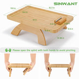 SINWANT Bamboo Sofa Clip on Side Table for Wide Couches Arm, Foldable Couch Tray with 360° Rotating Phone Holder, Armrest Table for Eating/Drinks/Snacks/Remote/Control SINWANT