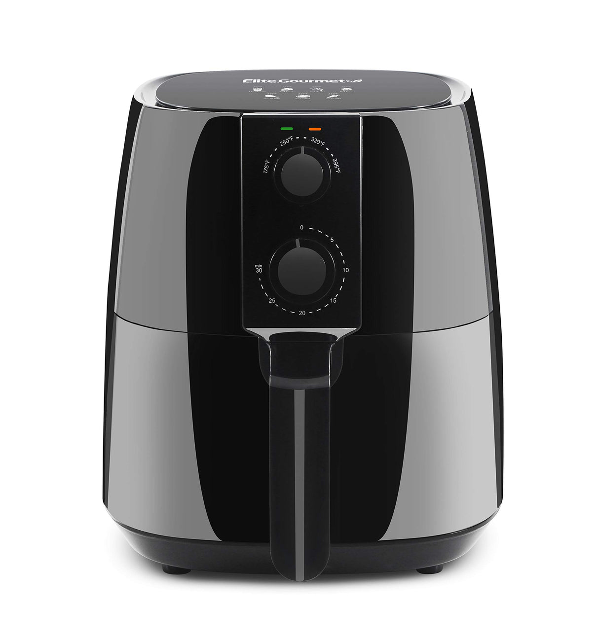Elite Gourmet EAF4617 Electric Digital Hot Air Fryer, 1350Watts, Oil-Less Healthy Cooker, Timer & Temperature Controls, 4 Quart, Black Elite Gourmet