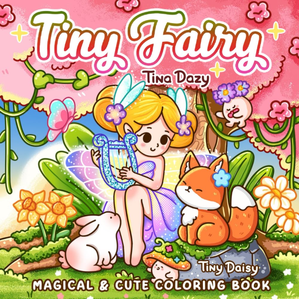 Tiny Fairy: Magical Coloring Book for Adults Featuring Little Fairy Girls in Fantasy World for Stress Relief and Relaxation WoodArtSupply