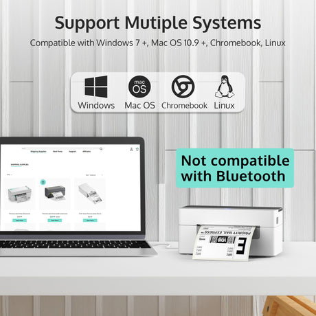 OFFNOVA Shipping Label Printer, USB 4x6 Label Printer for Shipping Packages, High Speed Thermal Printer, Supports ShipStation UPS FedEx Ebay OFFNOVA
