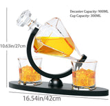 Gifts for Men Dad, Diamond Whiskey Decanter Set with 2 Glasses & Wooden Stand, Christmas Gifts for Women Men, Anniversary Birthday Gifts for Him Husband, Unique Bourbon Gifts for Men, Cool Stuff YJGS
