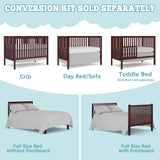 Saylike Baby Crib 5-in-1 Convertible, Wood Full Size Toddler Bed for Small Baby, Made of Sustainable Natural Pinewood Cribs, Non-Toxic Finish, Simplistic Nursery Furniture (Espresso) Saylike