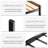 SHA CERLIN Twin Size Bed Frame with Rustic Wooden Headboard,3 Boards Design, Heavy Duty Metal Slats Support Platform, No Box Spring Needed, Light Brown SHA CERLIN