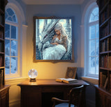 GXGLLPZBY 5D Diamond Painting Kits for Beginners,DIY Ice Dragon, Girl and Leopard Diamond Art Kits for Adult, Full Round Diamond Dot Gem Art Kits,Home Wall Decoration 13.8x13.8 Inches GXGLLPZBY