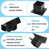 30° Slanted Pergola Kit for 4" x 4" Wood Pergola, DIY Wood Roof Pergola Brackets Kit, for Gazebo, Pergolas, Gardens, Wood Stand Sheds, Metal Gazebo Kits - with Screws Riyhch