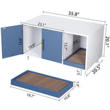 ZENY Pet Cat Litter Box Enclosure, Modern Cat House Furniture, Cat Washroom Furniture Hidden, Side End Table, Wood Pet Cat Crate with Scratch Pad, White ZENY