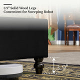 PaPaJet King Bed Frame Upholstered Platform Bed Frame with 52.8'' Tall Sleigh Headboard, Button Tufted, No Box Spring Needed, Easy Assembly, Black PaPaJet