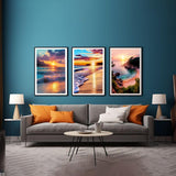 6 Pack Diamond Painting Kits for Adults Beginner, 5D Beach Diamond Art Sets, DIY Full Round Drill Sunrise Paint with Diamonds Gem Art Multi-Pack, Easy Adults Dot Gem Art for Wall Decor 12 x 16 Inch DIYDECORFUN