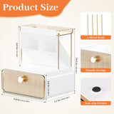 StackHelper 2-Tier 1-Drawer Bathroom Counter Organizer, Multi-Purpose Makeup Organizer Countertop, Ideal for Present, Easy to Install, Suitable as Bathroom Organizers and Storage, Amber StackHelper
