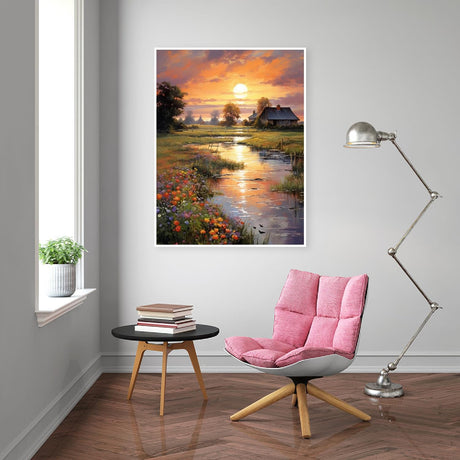 Eiazuiks Diamond Painting Kits for Adults, Sunset 5D DIY Diamond Art Kits Full Drill Diamond Dots for Gift Wall Decor and Relaxation Gem Arts 12x16 inch Eiazuiks