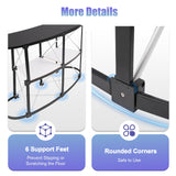 51" Portable Trade Show Counter Curved Pop Up Table Podium Salon Display Booth Corrugated Sidewalls Reception Desk Speech Stand for Checkout Exhibition Promotion Retail PalaUha